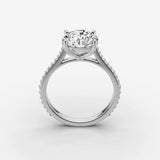 Cathedrale round diamond setting in gold, view 15