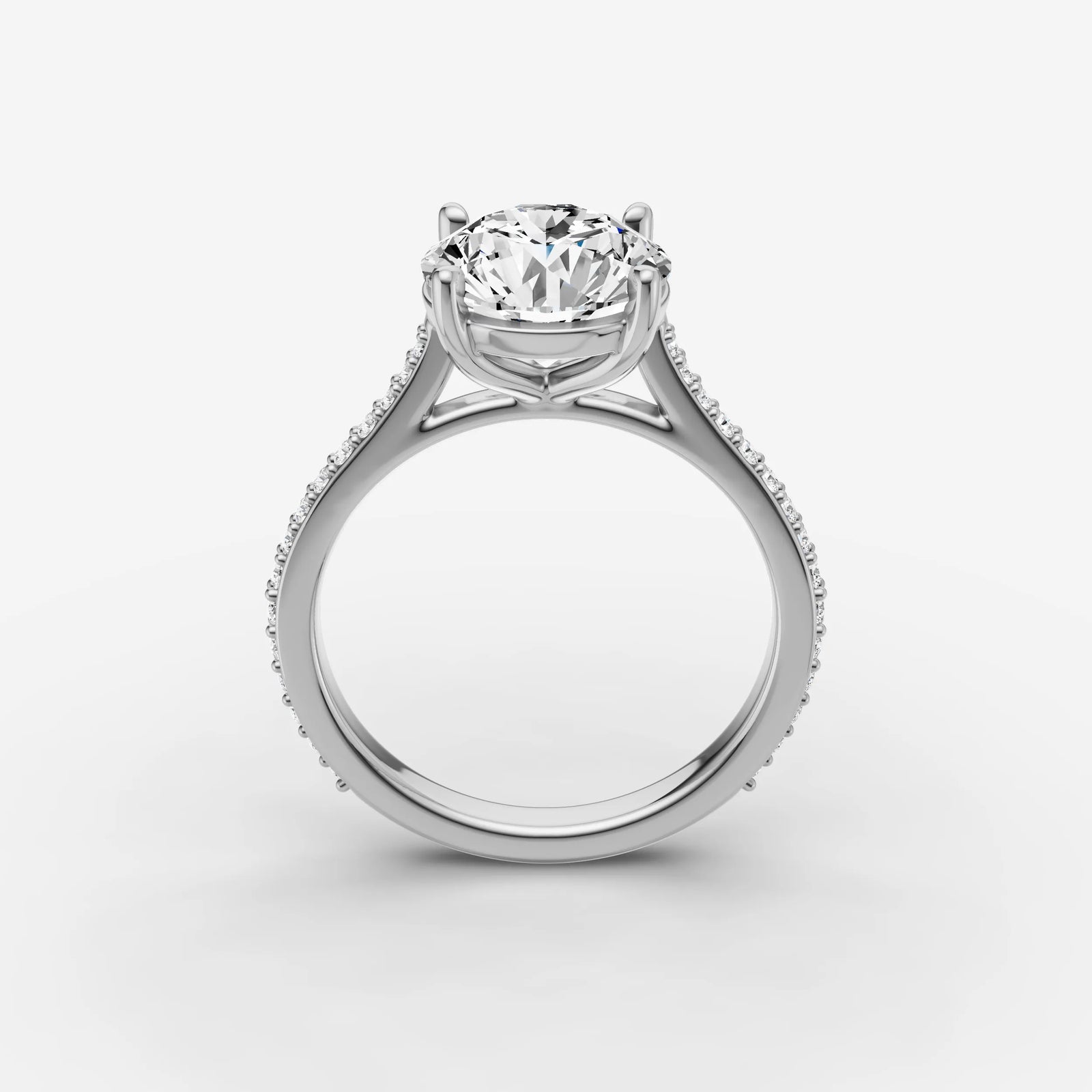 Cathedrale round diamond setting in gold, view 15