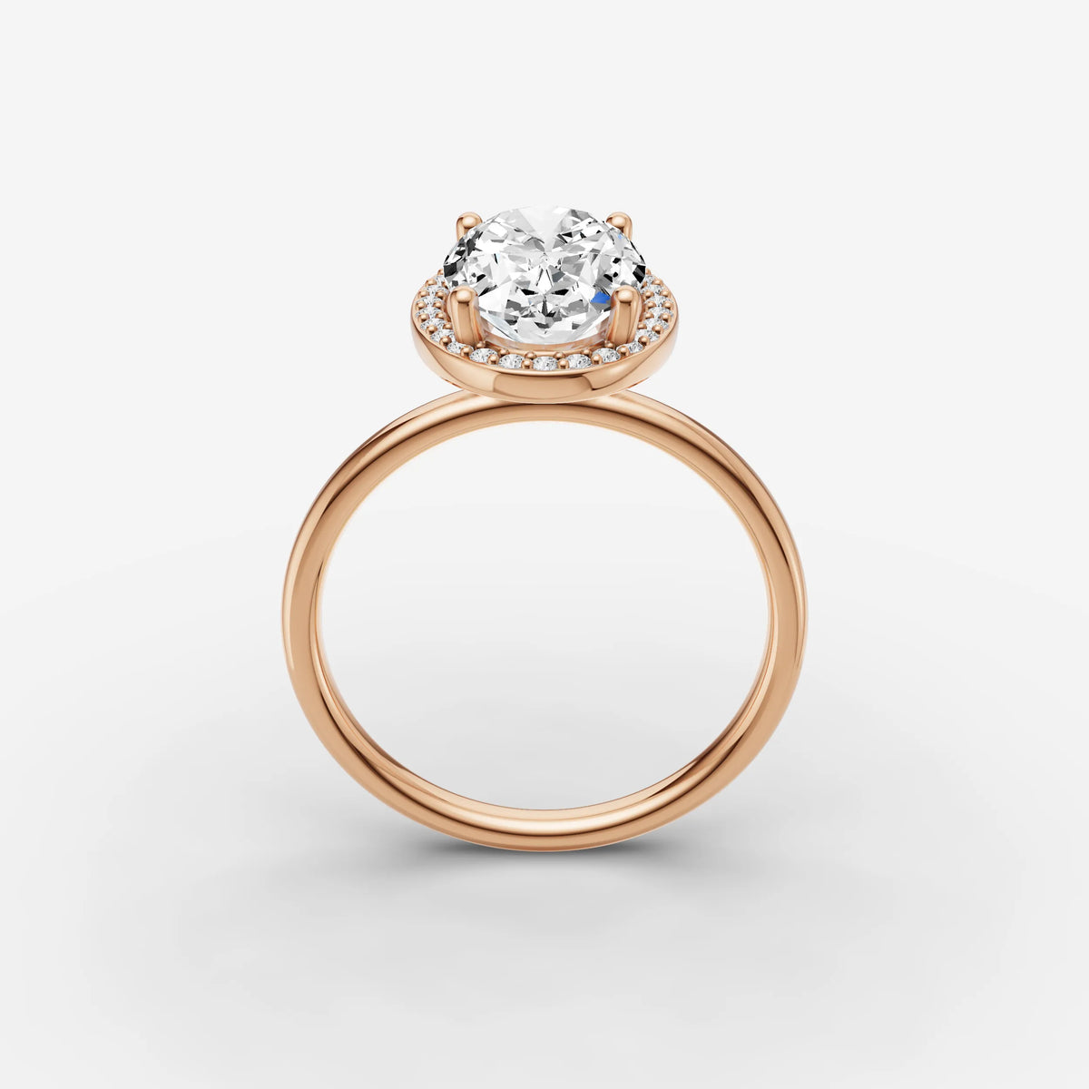 Aurore oval diamond setting in gold, view 9