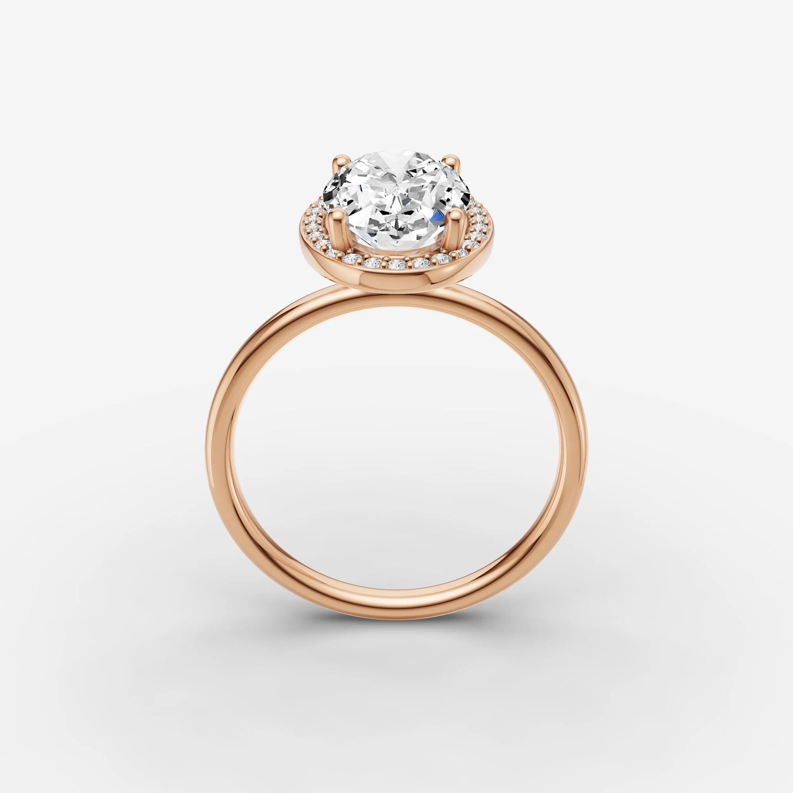 Aurore oval diamond setting in gold, view 9