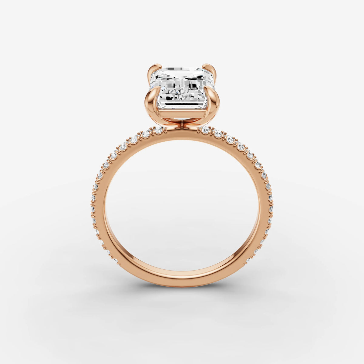 Etoile emerald diamond setting in gold, view 9