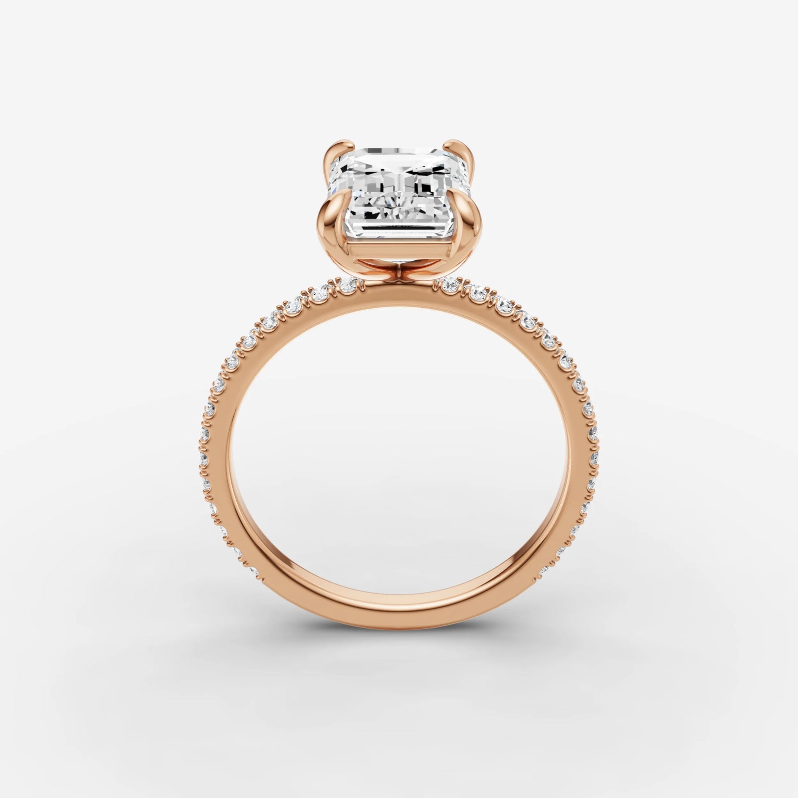 Etoile emerald diamond setting in gold, view 9
