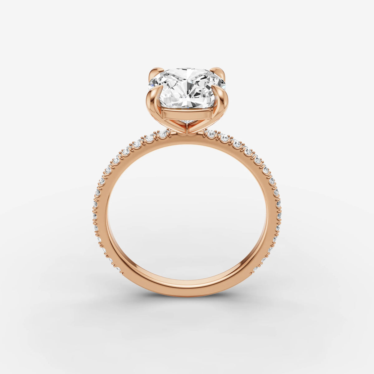 Etoile cushion diamond setting in gold, view 9