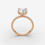 Etoile cushion diamond setting in gold, view 9