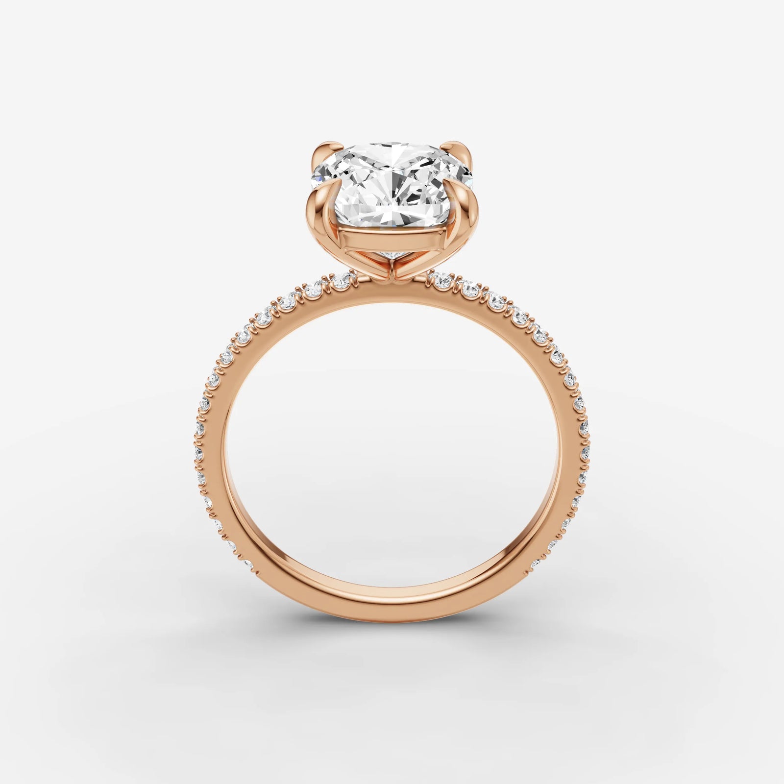 Etoile cushion diamond setting in gold, view 9