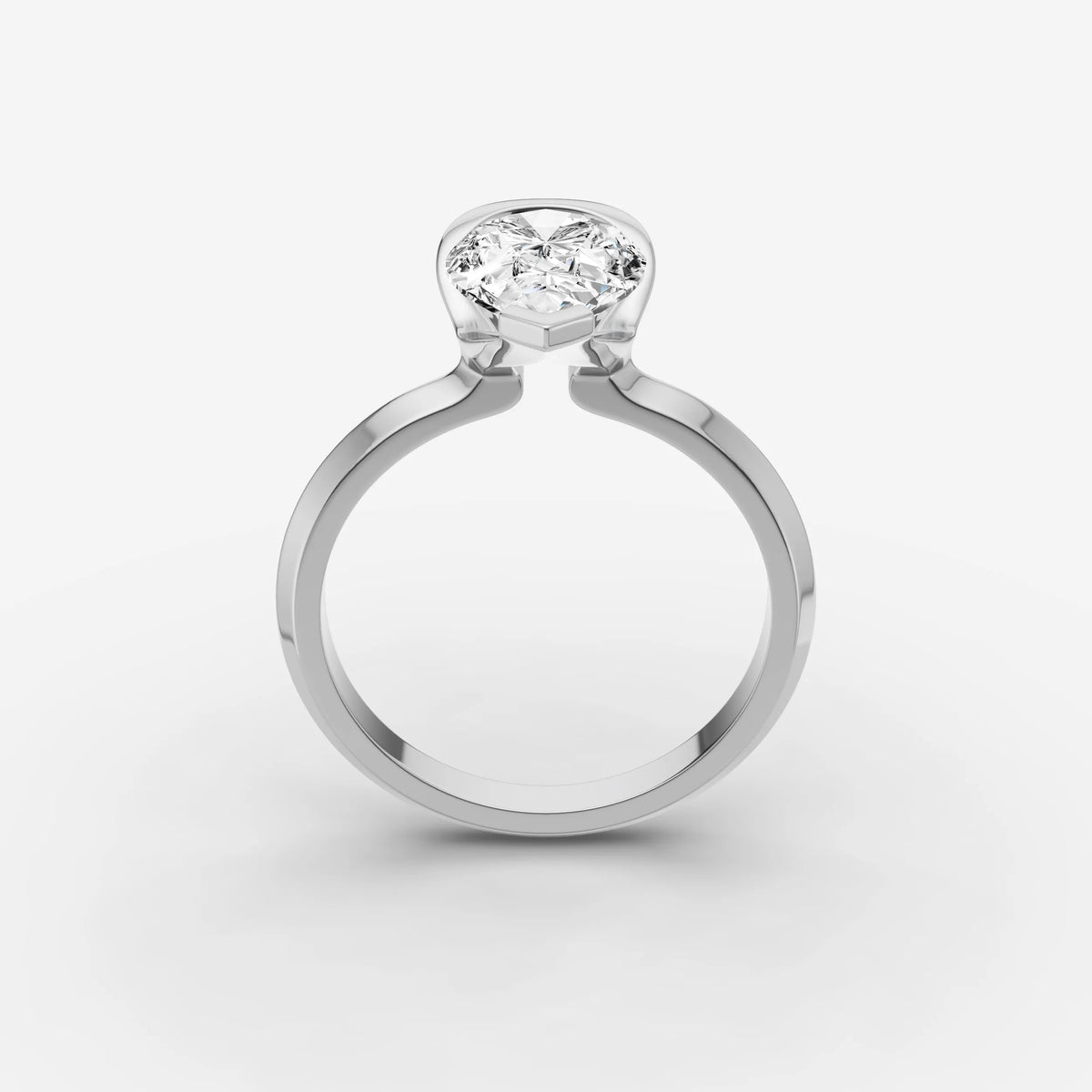 Demi pear diamond setting in gold, view 15