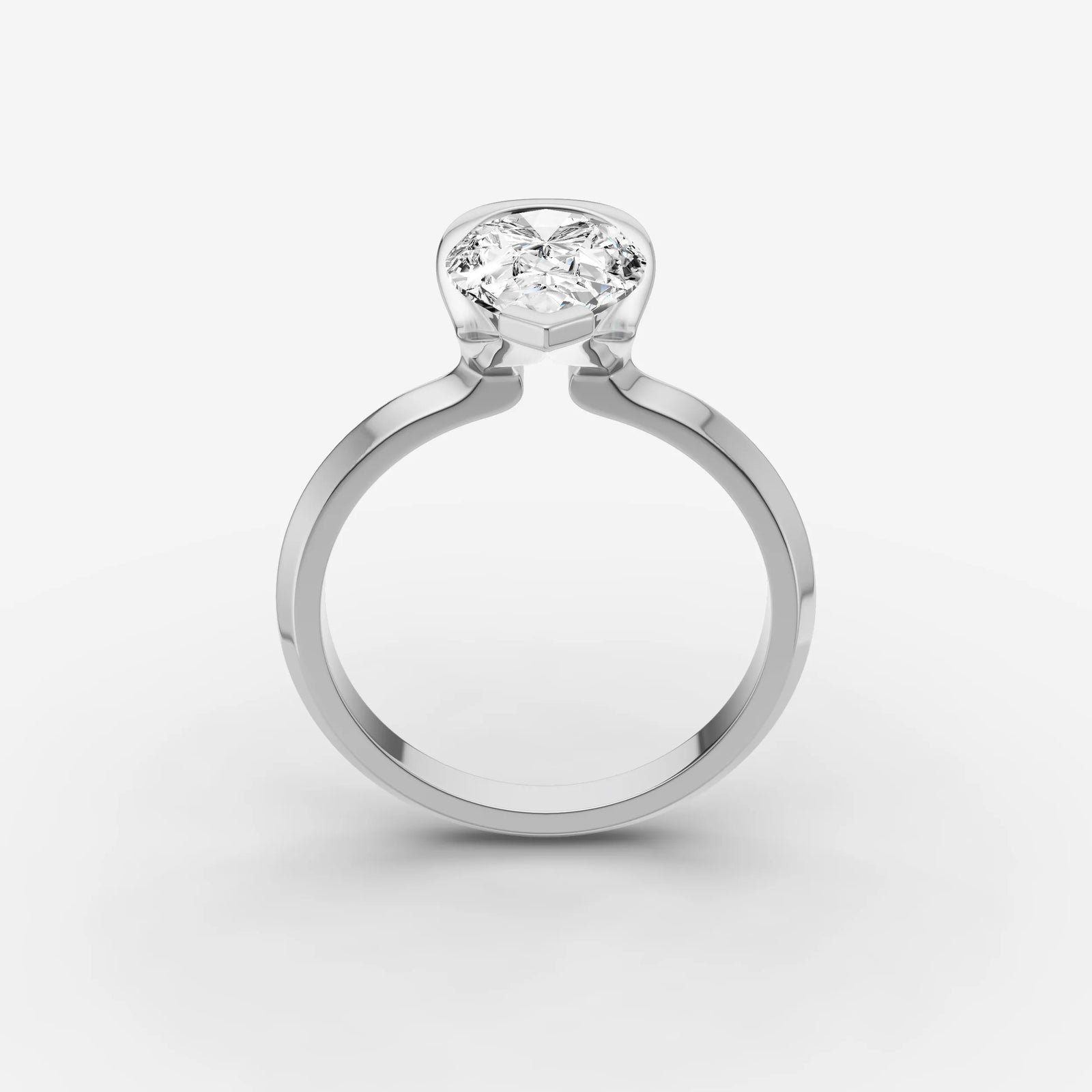 Demi pear diamond setting in gold, view 15