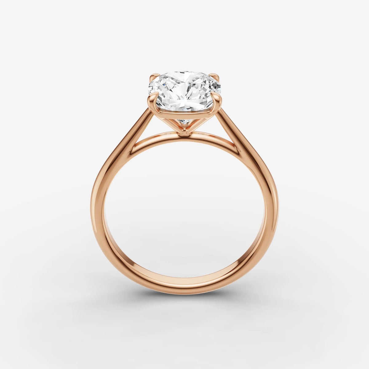 Cathedrale cushion diamond setting in gold, view 9