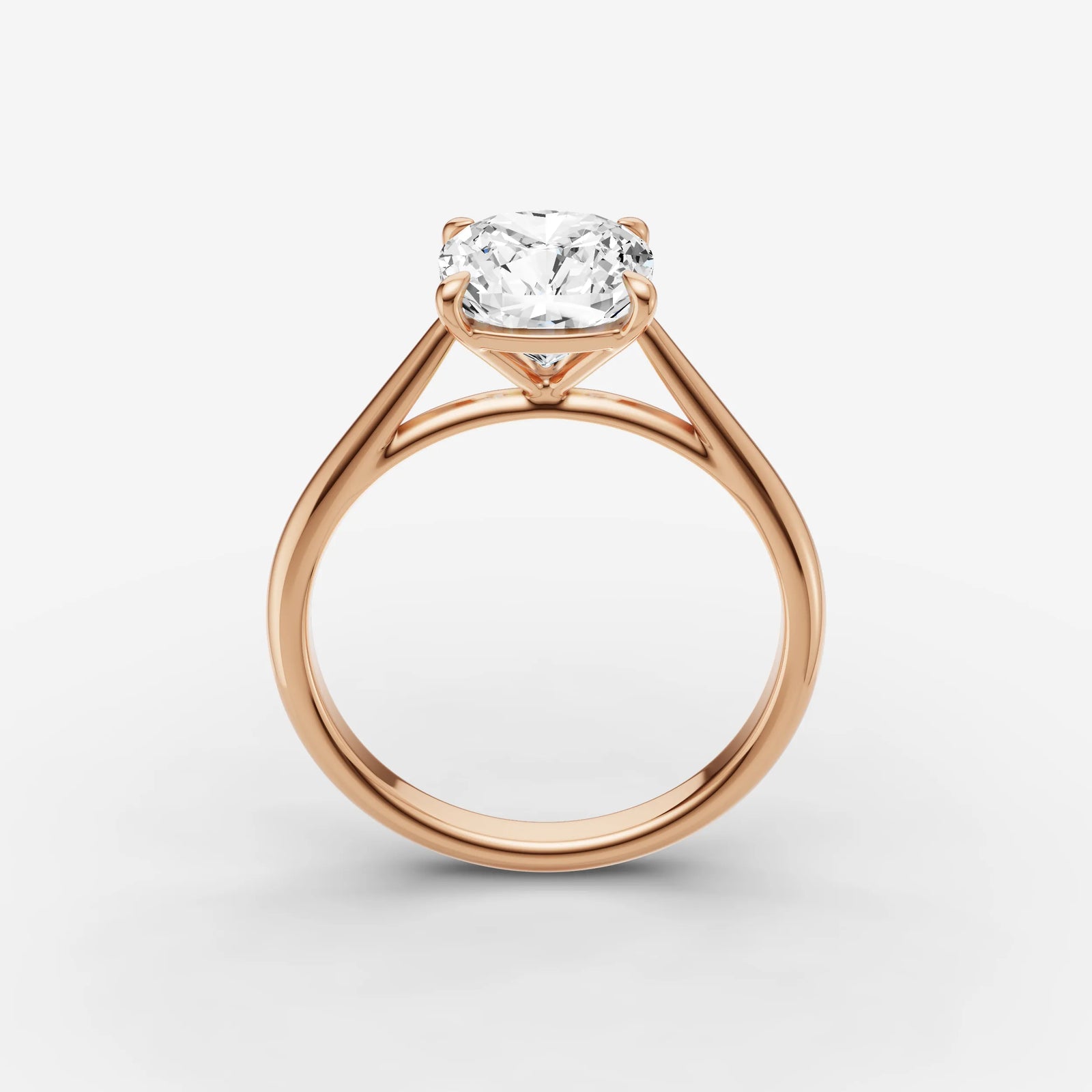 Cathedrale cushion diamond setting in gold, view 9