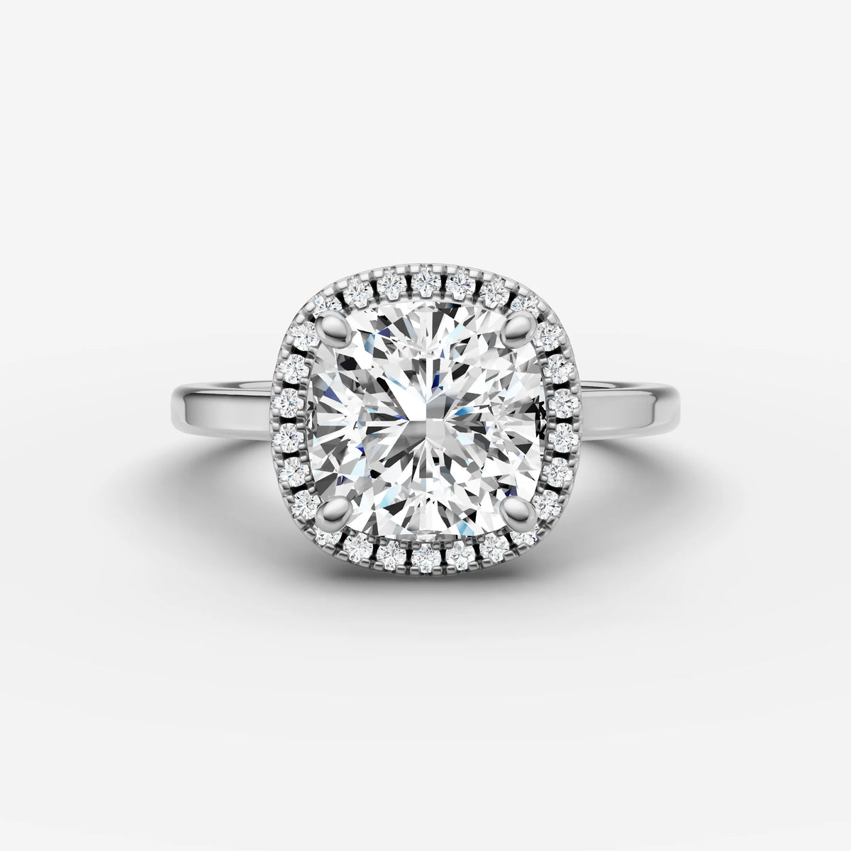 Aurore cushion diamond setting in gold, view 13