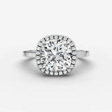 Aurore cushion diamond setting in gold, view 13