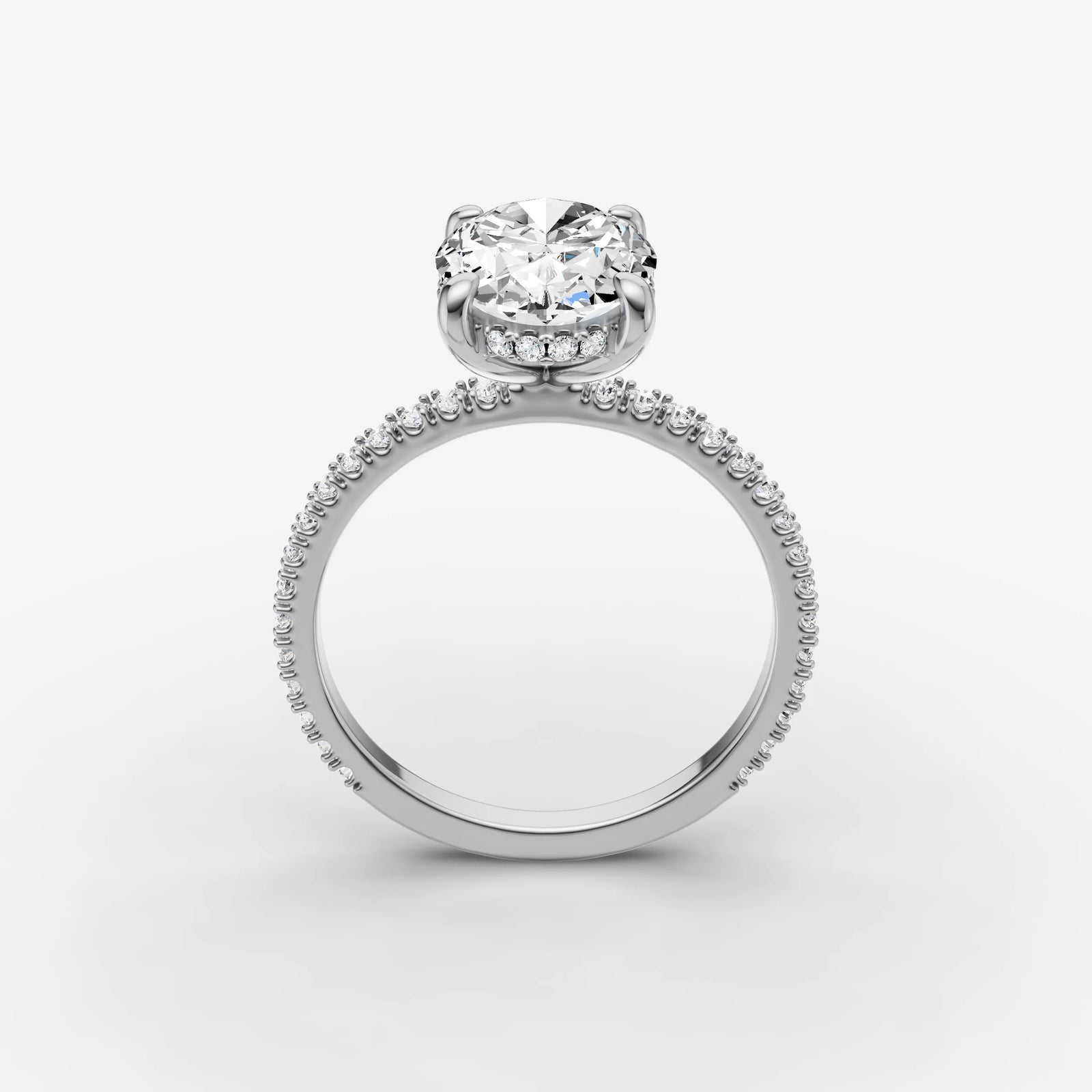 Mystere Etoile oval diamond setting in gold, view 15