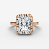 Aurore radiant diamond setting in gold, view 7