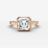 Demi asscher diamond setting in gold, view 7