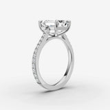 Cathedrale emerald diamond setting in gold, view 16