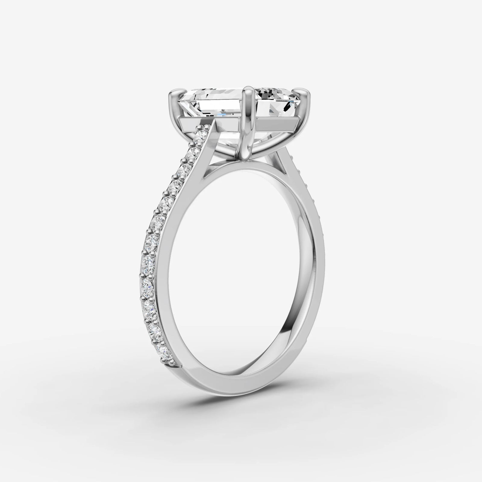 Cathedrale emerald diamond setting in gold, view 16