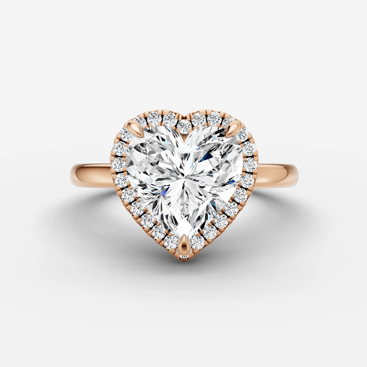 Aurore heart diamond setting in gold, view 7