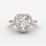 Aurore heart diamond setting in gold, view 7