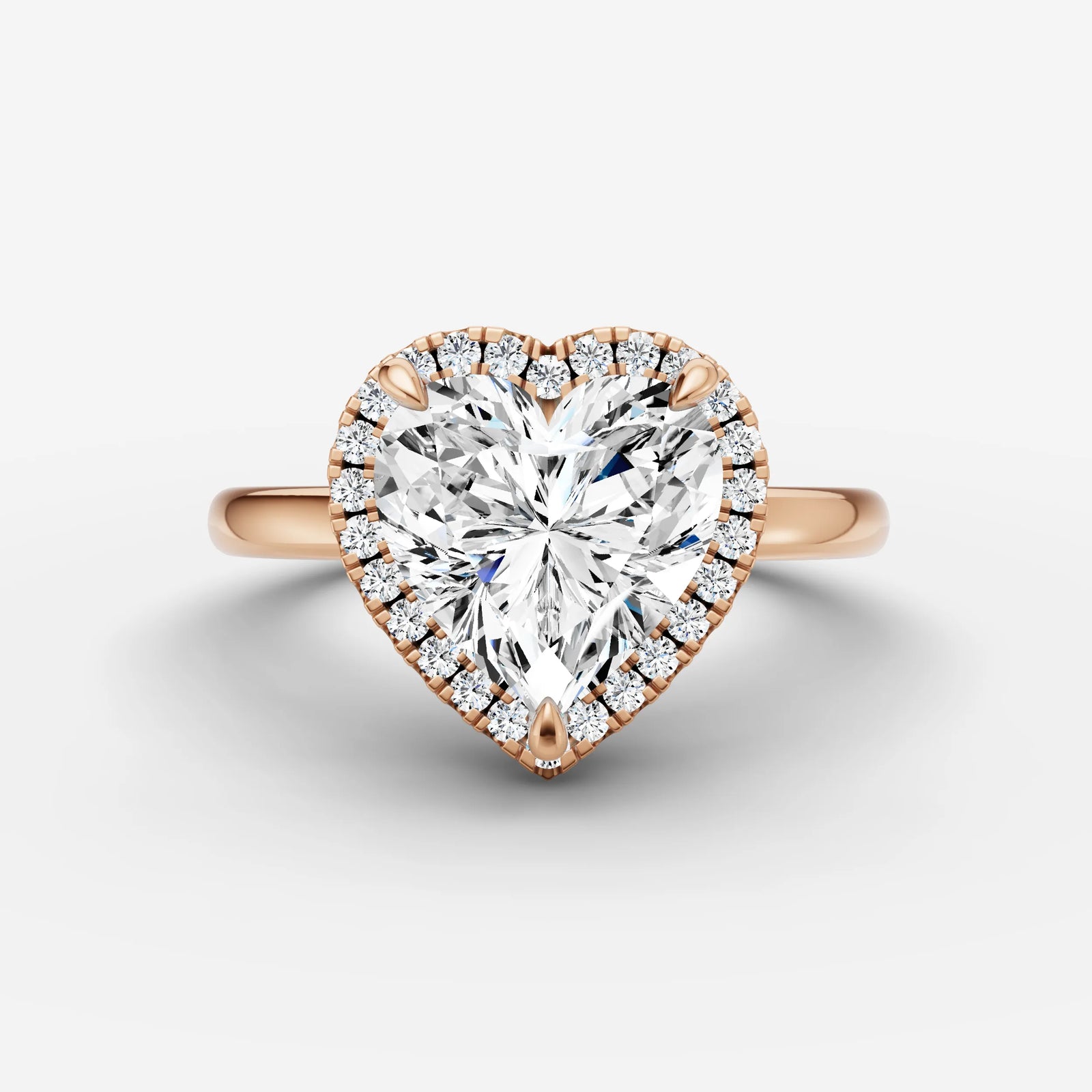 Aurore heart diamond setting in gold, view 7