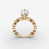 Heritage marquise diamond setting in gold, side view
