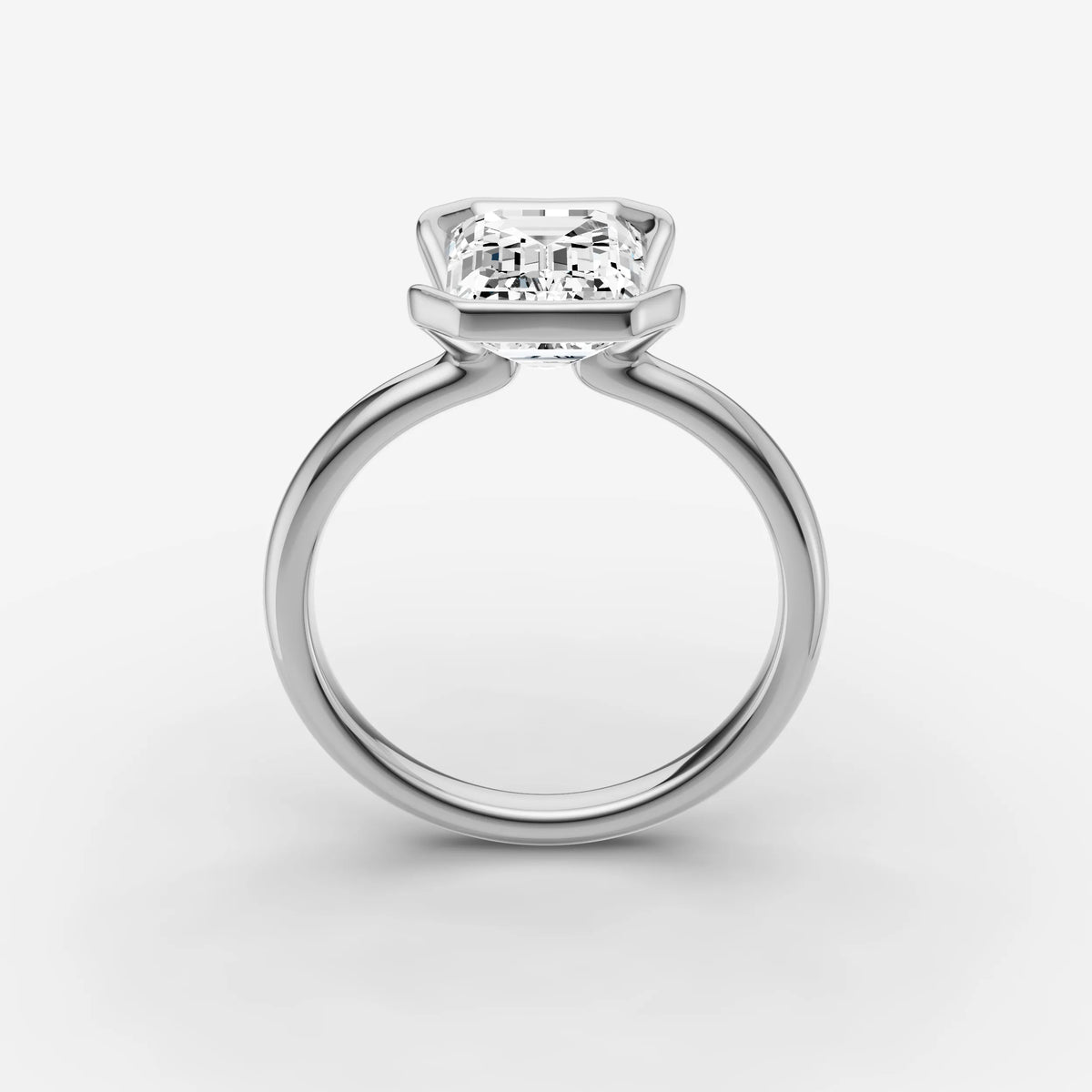 Demi emerald diamond setting in gold, view 15