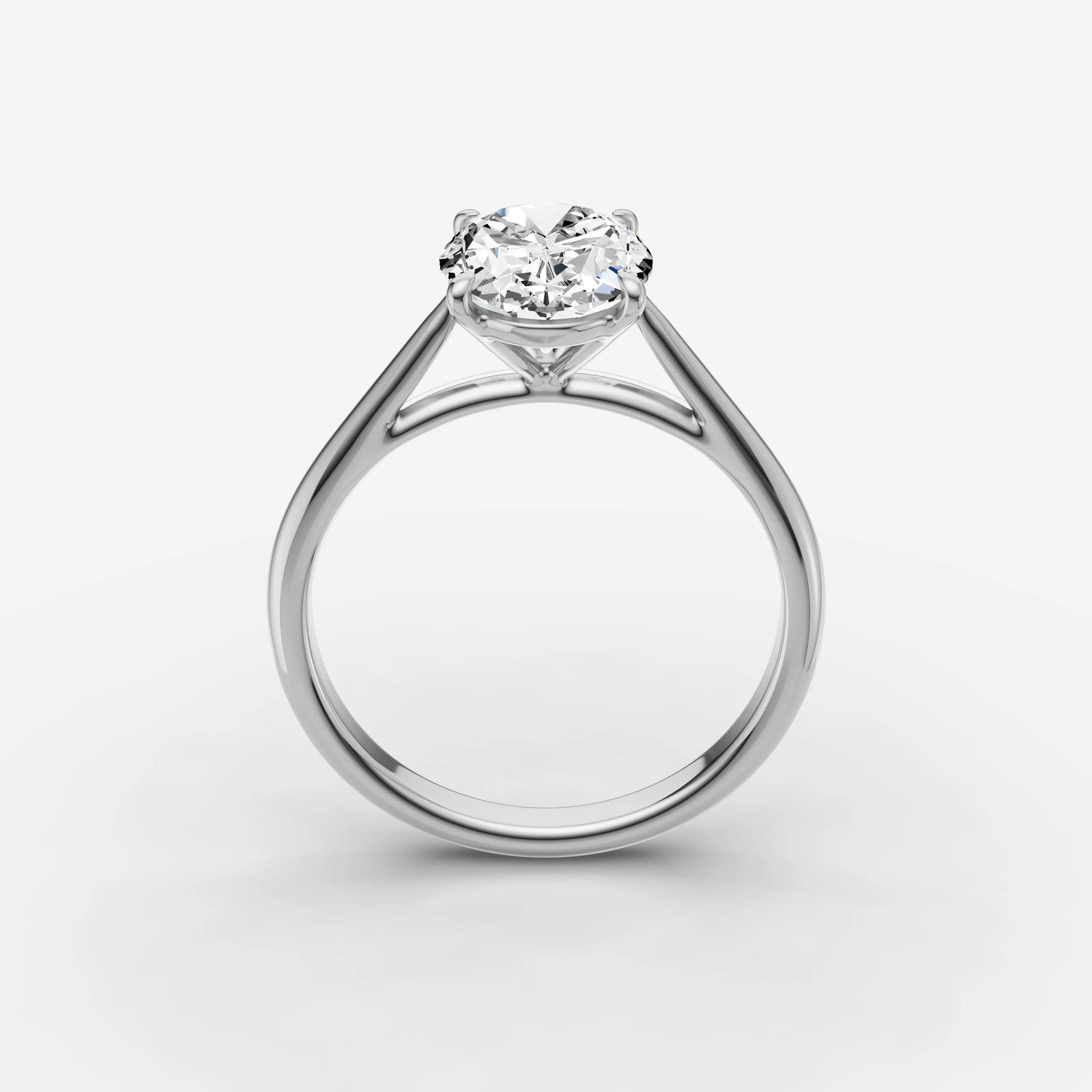 Cathedrale oval diamond setting in gold, view 15