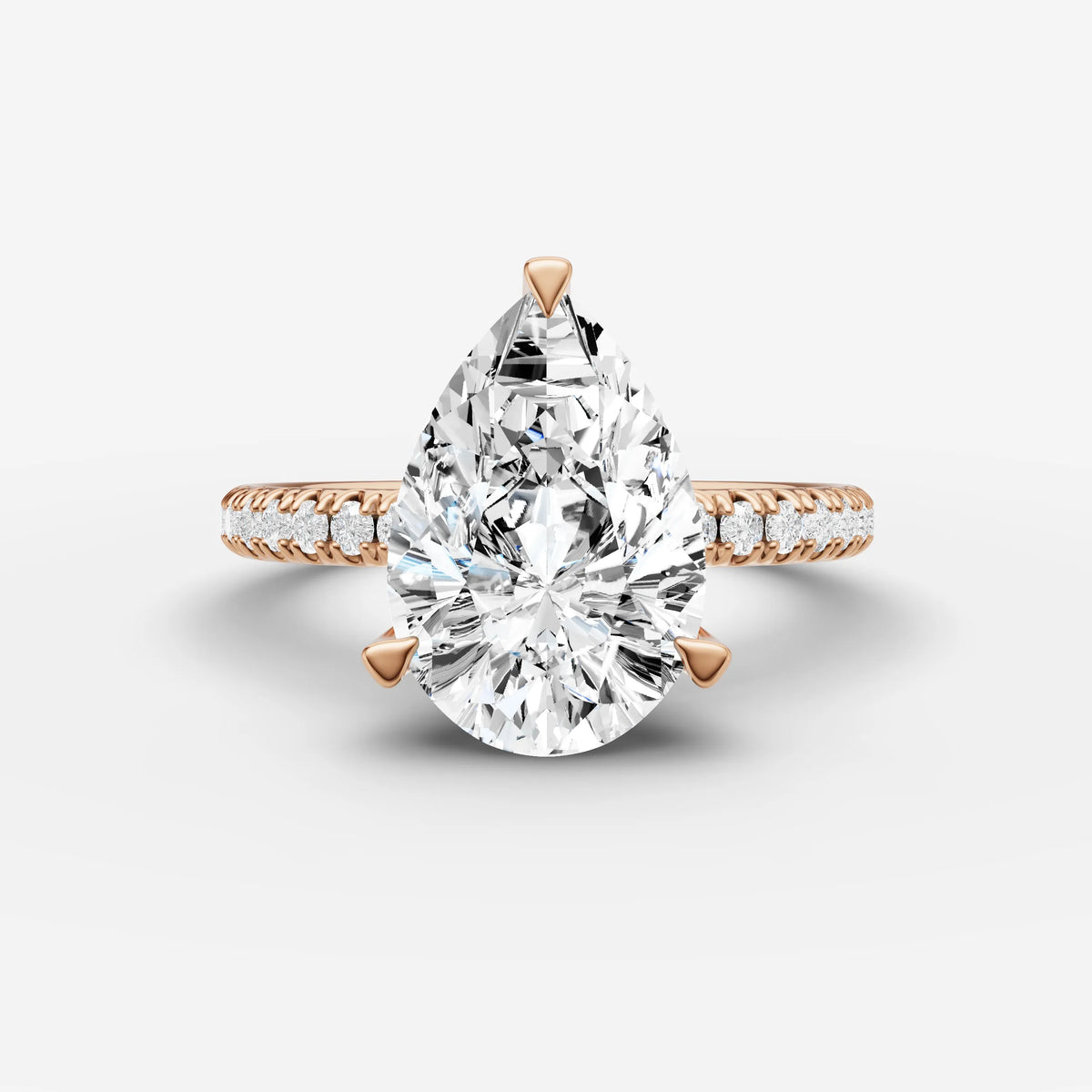 Mystere Etoile pear diamond setting in gold, view 7