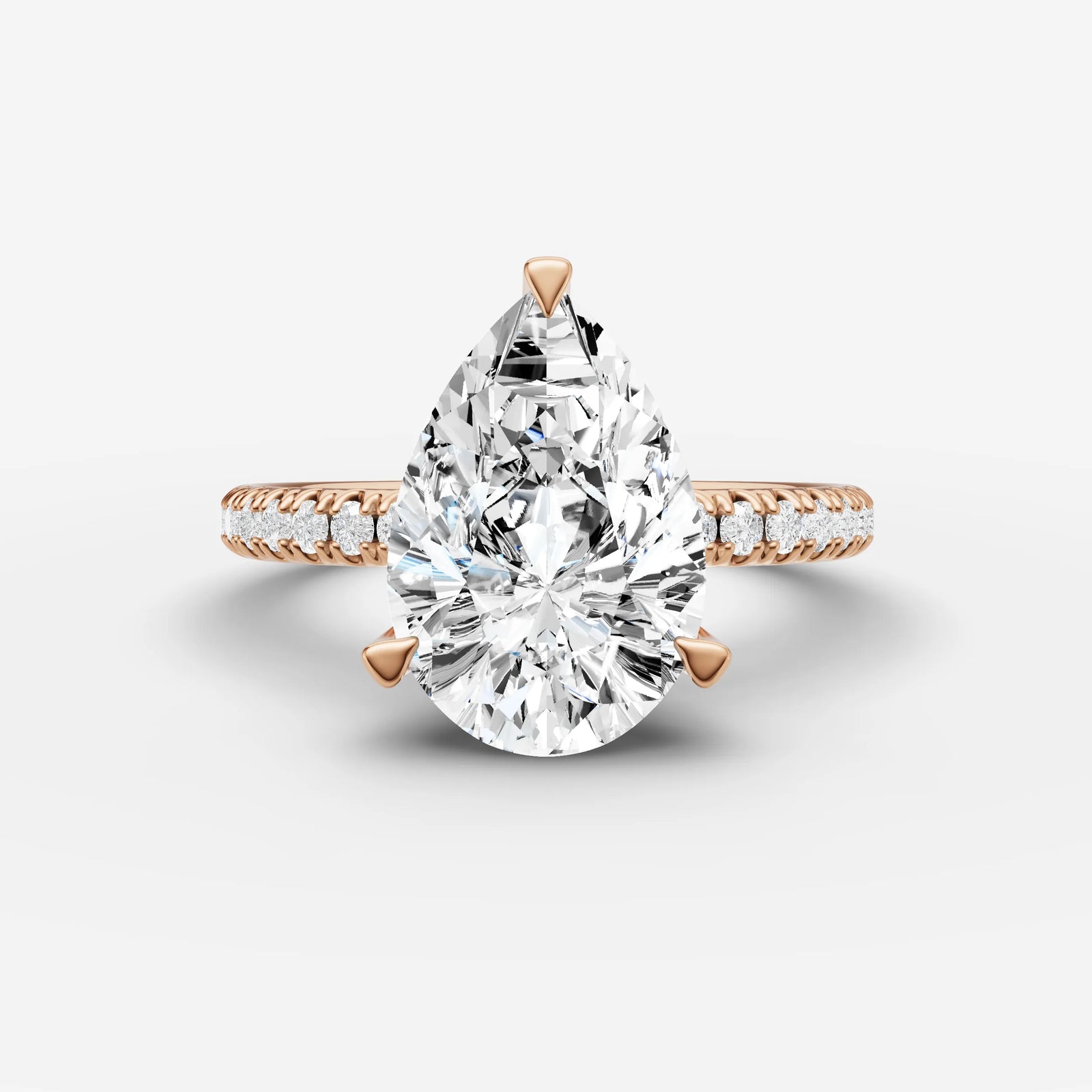 Mystere Etoile pear diamond setting in gold, view 7