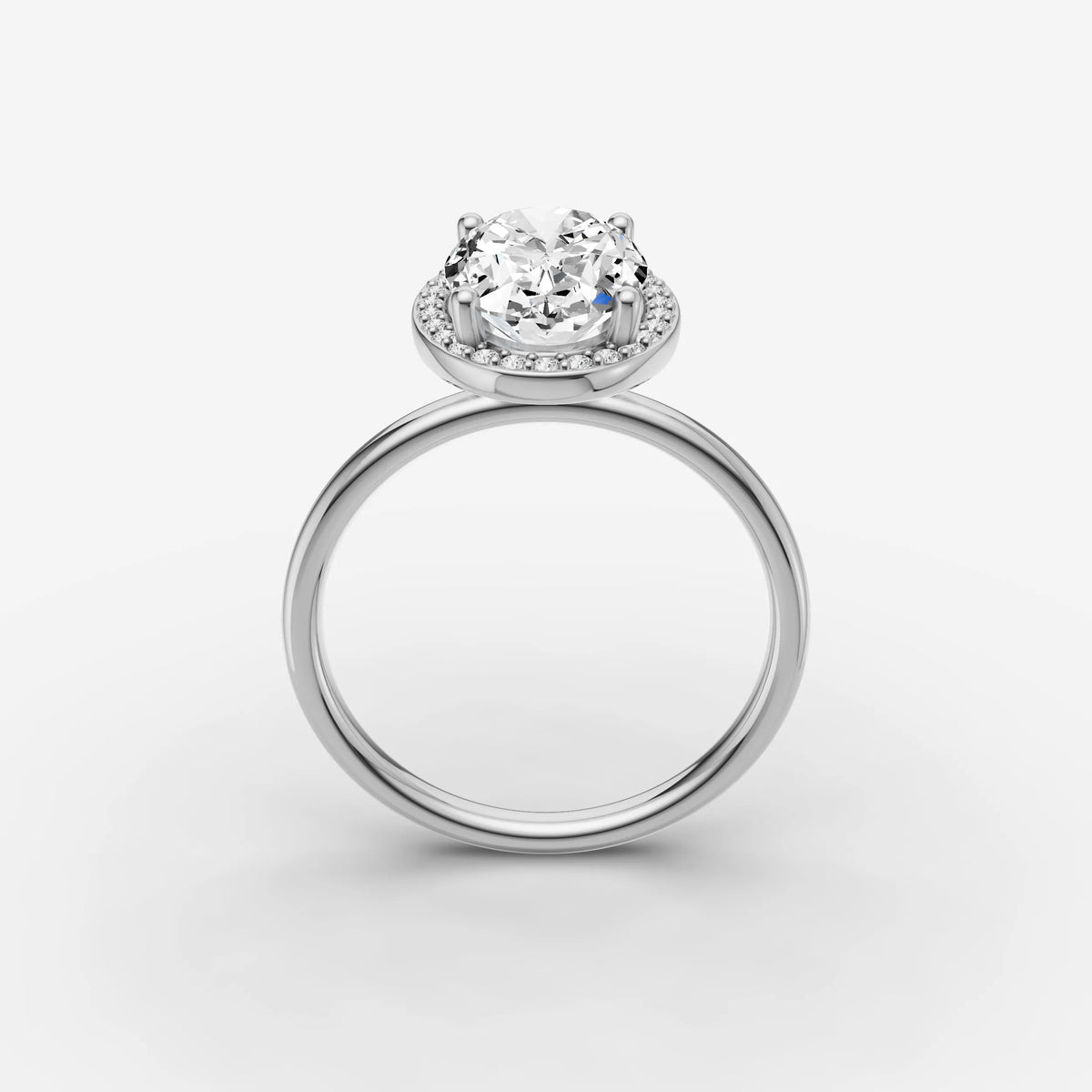 Aurore oval diamond setting in gold, view 15