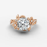 Fleur cushion diamond setting in gold, view 7