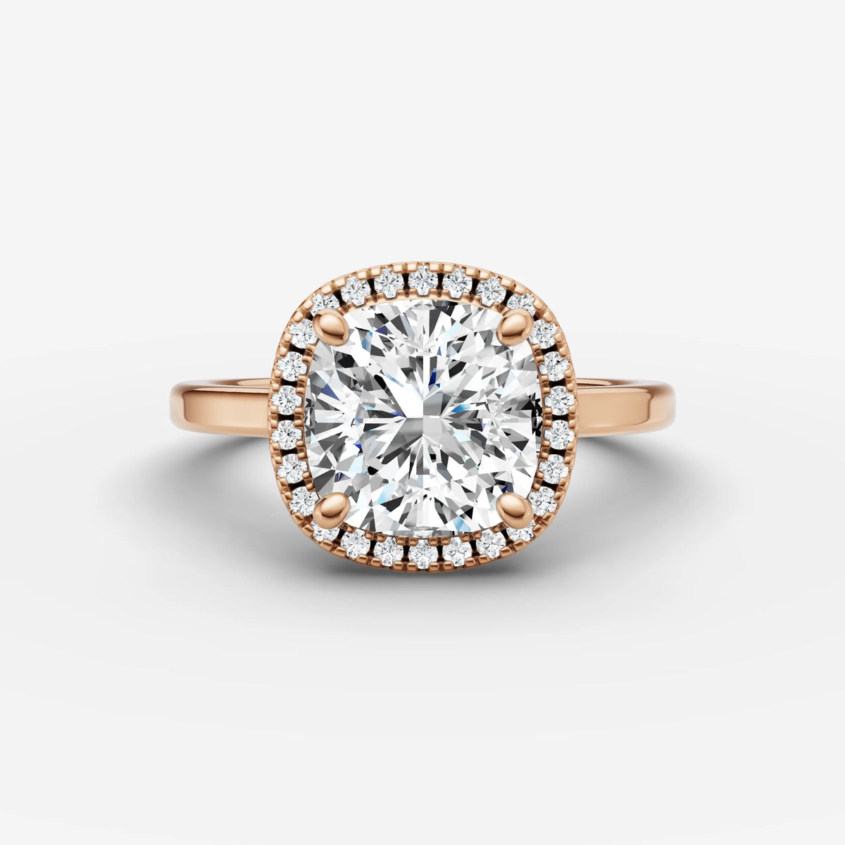 Aurore cushion diamond setting in gold, view 7