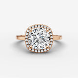 Aurore cushion diamond setting in gold, view 7