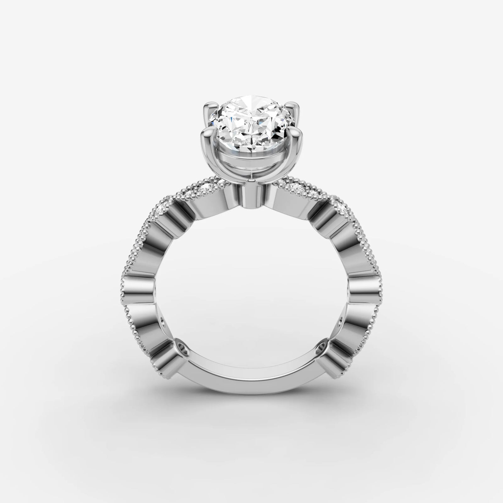 Heritage oval diamond setting in gold, view 15