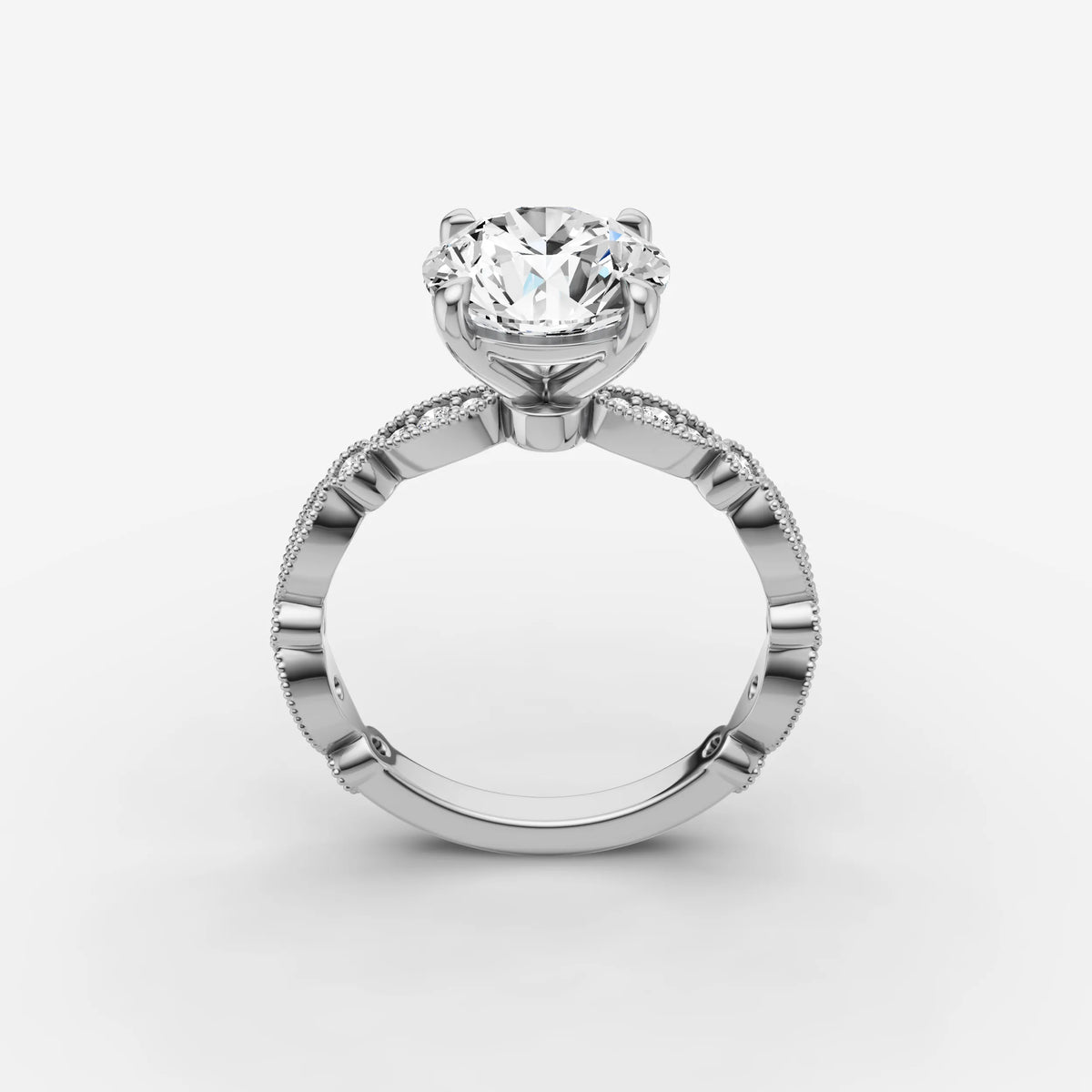 Heritage round diamond setting in gold, view 15