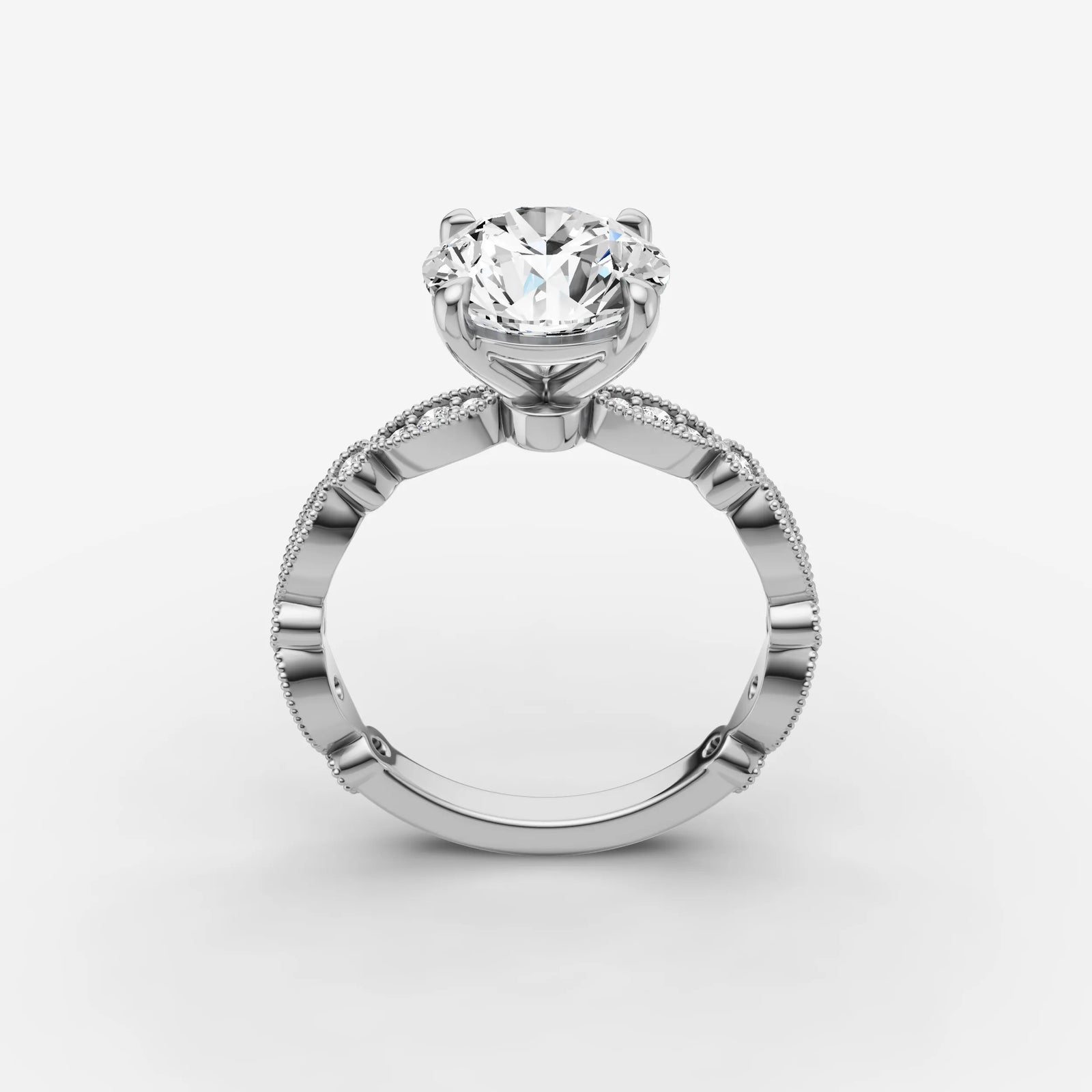 Heritage round diamond setting in gold, view 15