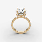 Aurore Etoile emerald diamond setting in gold, side view