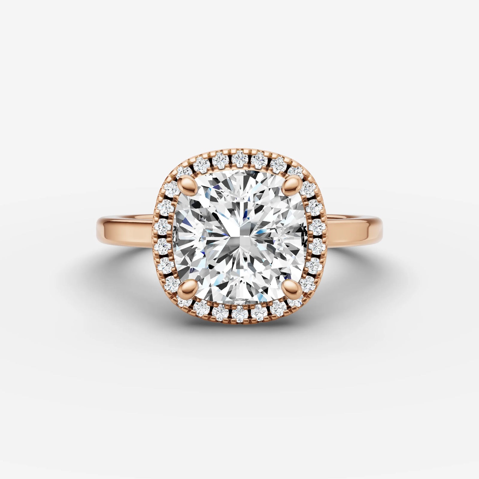 Aurore cushion diamond setting in gold, view 7
