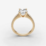 Cathedrale oval diamond setting in gold, side view