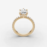Mystere Etoile marquise diamond setting in gold, side view