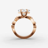 Fleur princess diamond setting in gold, view 8