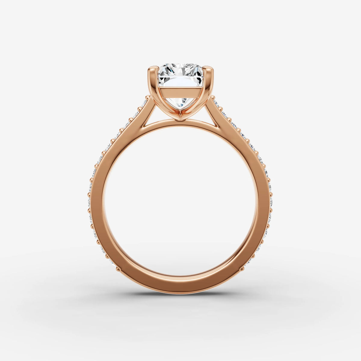 Cathedrale radiant diamond setting in gold, view 8