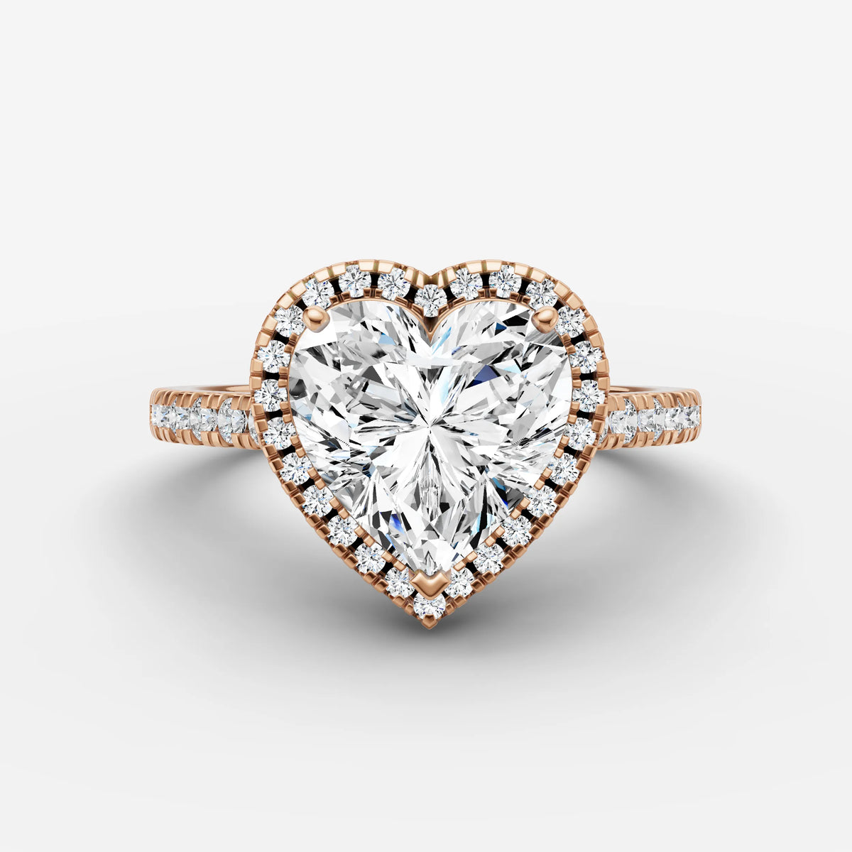 Cathedrale heart diamond setting in gold, view 7