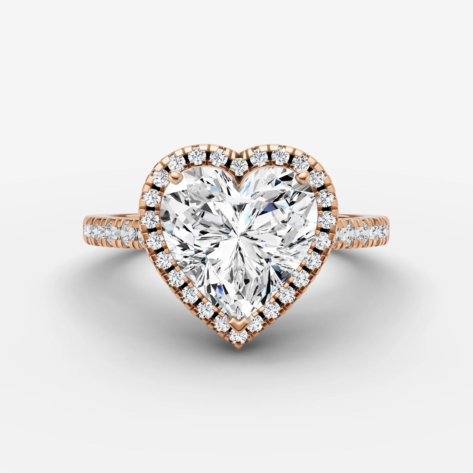Cathedrale heart diamond setting in gold, view 7