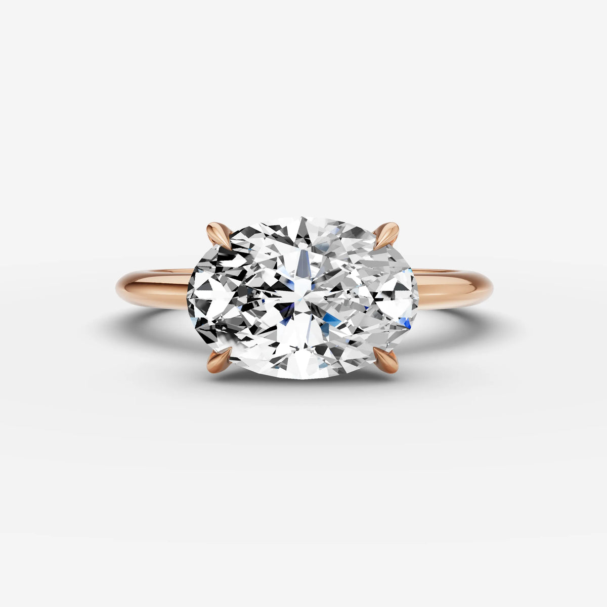 Horizon oval diamond setting in gold, view 7
