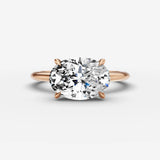 Horizon oval diamond setting in gold, view 7