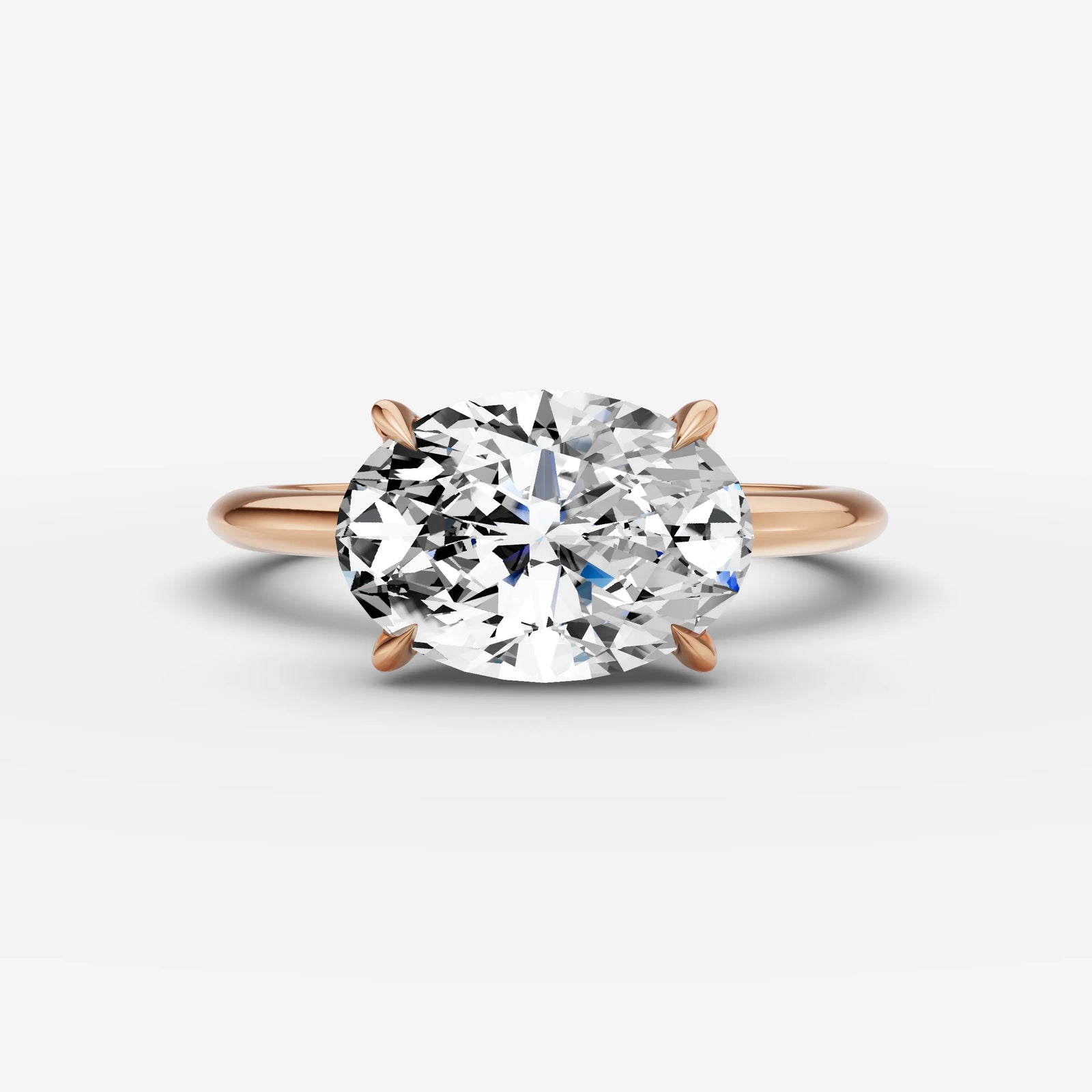 Horizon oval diamond setting in gold, view 7