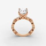Heritage cushion diamond setting in gold, view 9