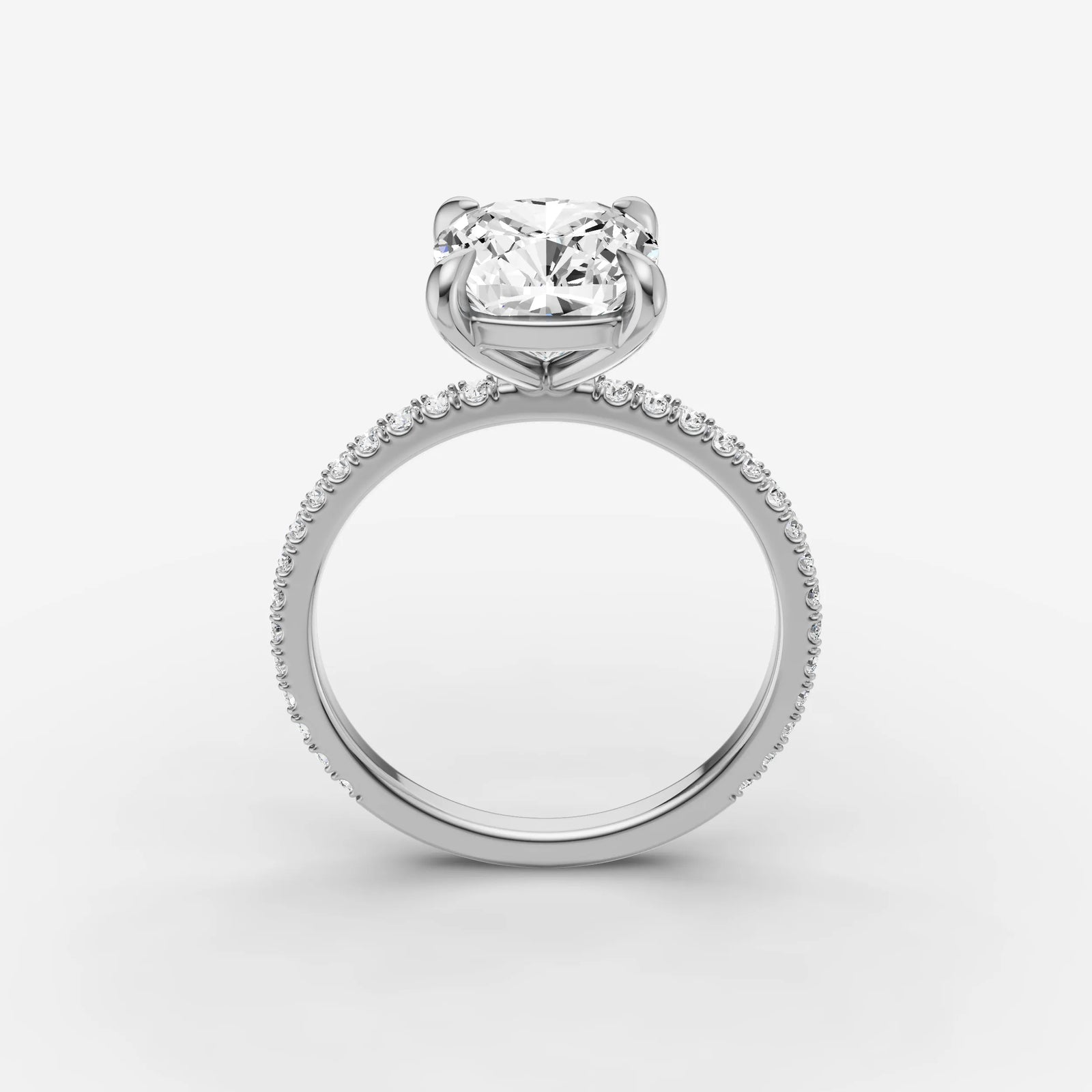 Etoile cushion diamond setting in gold, view 15