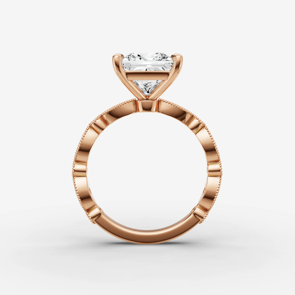 Heritage princess diamond setting in gold, view 8