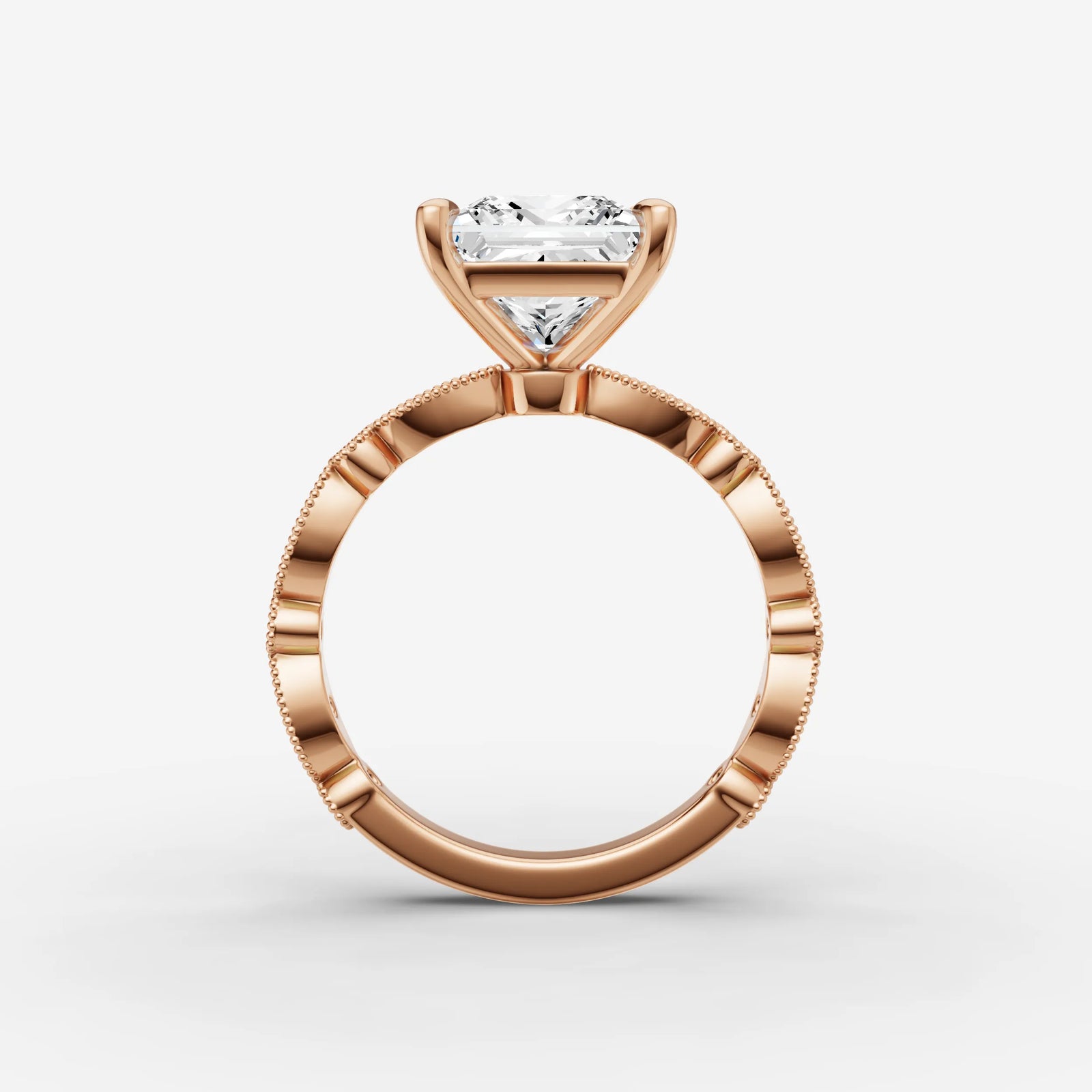 Heritage princess diamond setting in gold, view 8